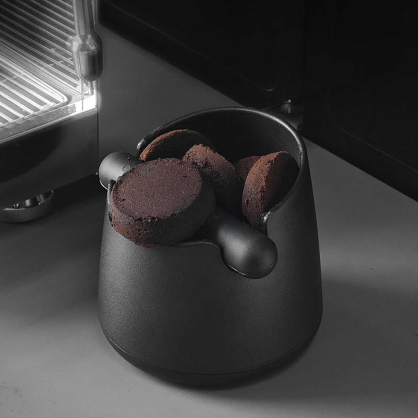 Lar Capaci pojemnik na mieloną kawę z antypoślizgową podstawą, cichy tamper, akcesoria do ekspresu do espresso, pogrubiona konstrukcja, dla miłośników kawy, pudełko na kawę