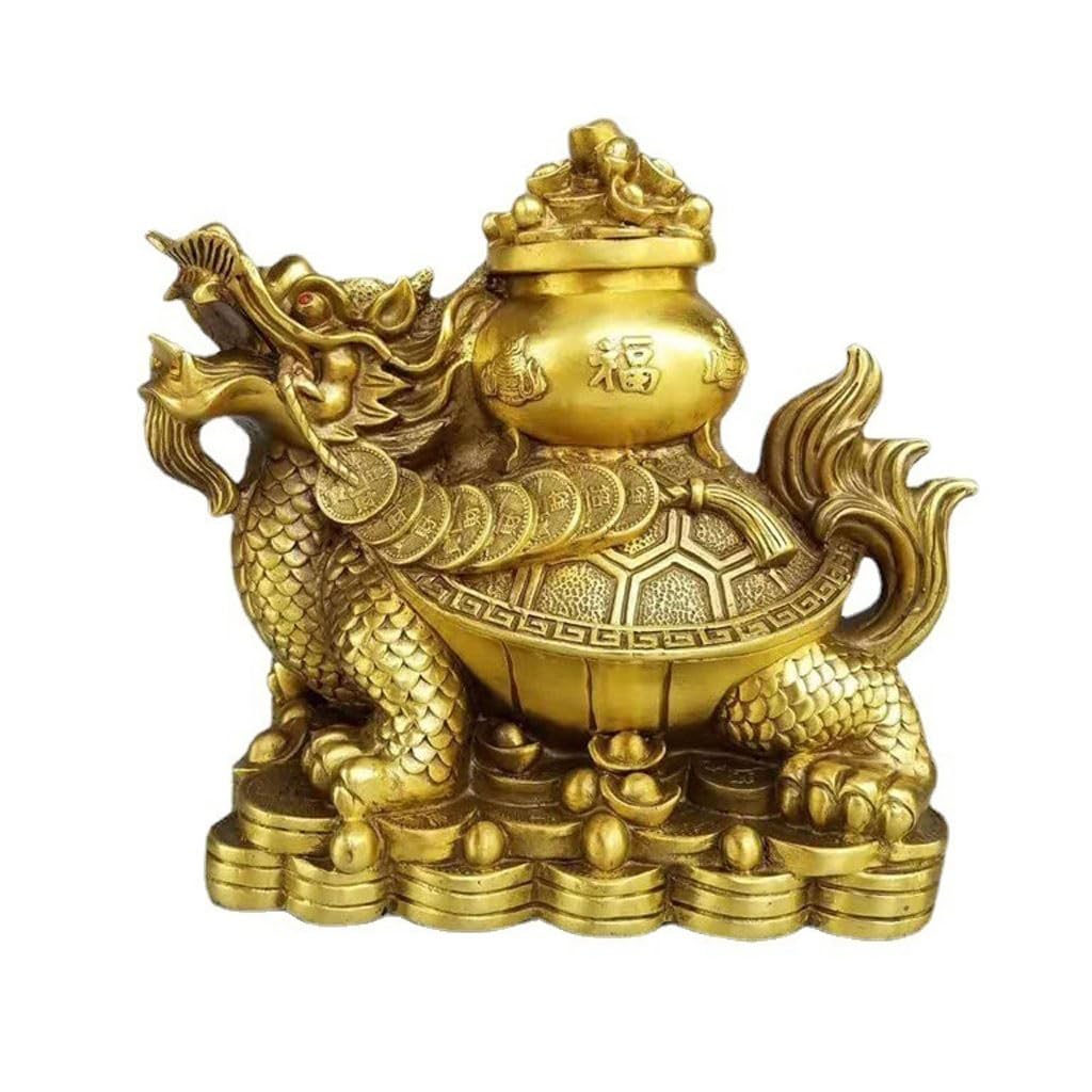 CHICKEN Bronze Living Room Ornaments Metal Brass Dragon Turtle Ornaments Shop Cash Register Desktop Feng Shui Sculptures Home Wealth Ornaments to Attract Wealth