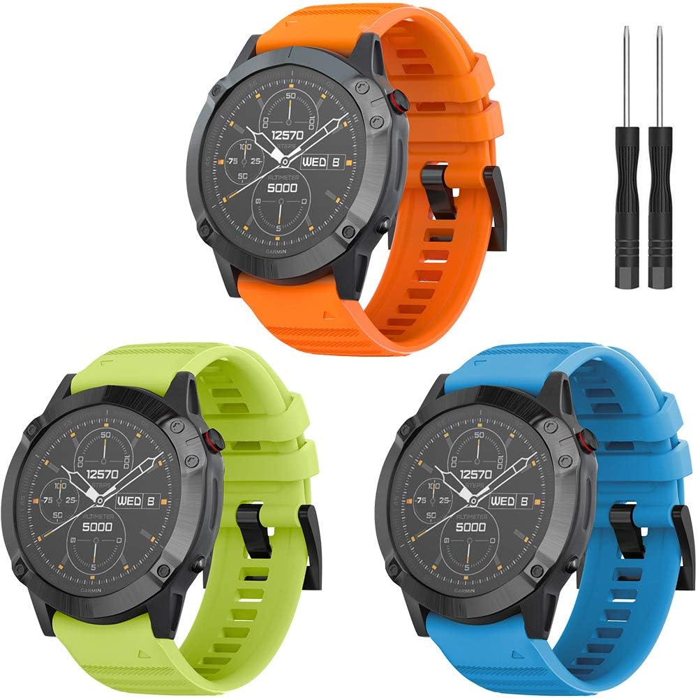 Shieranlee Silikon-Armband Für Garmin Fenix 6X/5X/7X Usw. – 26 Mm, Quick Release, 16 Farben