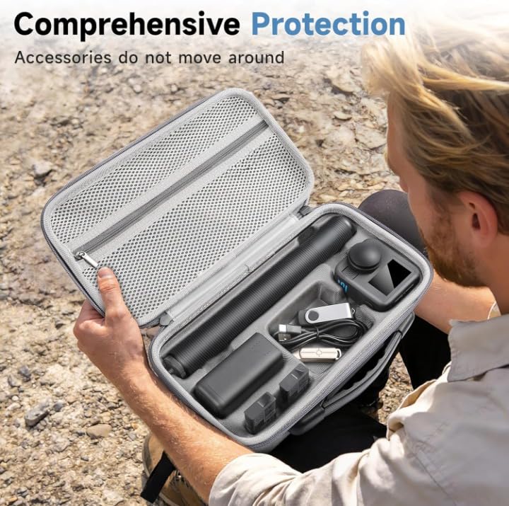 Image of M.G.R.J Portable Storage Protective Travel Bag for GoPro MAX 2 Action Camera & Adventure Combo Accessories Carrying Case (Hard|EVA|Black)