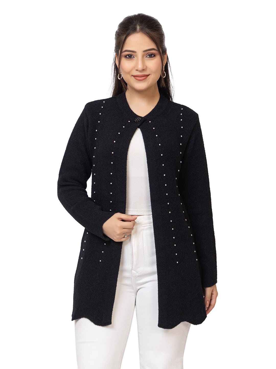 lasoon Women’s Winter Cardigan | Soft Blended Stretchable Yarn | Front-Open Long Sleeve Sweater for Women-picture-40