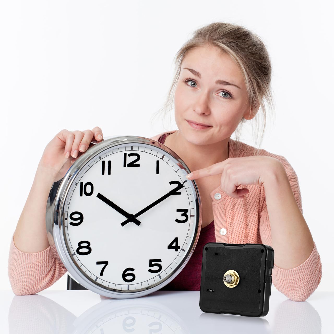 Balacoo Quartz Clock Movement Replacement, Battery Operated DIY Clock Mechanism Repair Part Accessory, Silent Battery Operated Motor Wallclock Movement (Black)