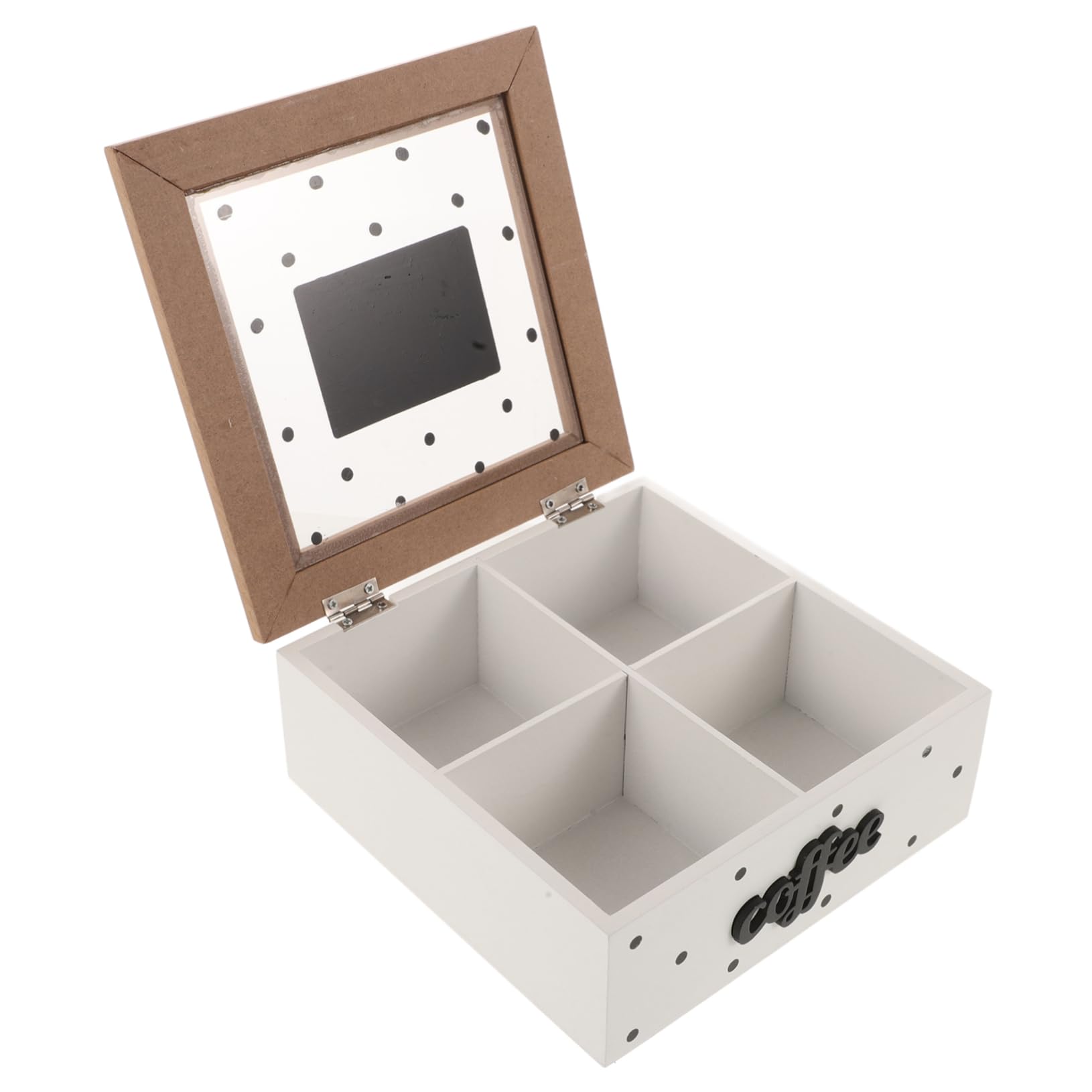 PRETYZOOM Wooden Tea Bag Organizer with Lid Slots Tea Storage Container for Countertop Nordic Style Chest Versatile Desk Organizer for Tea Bags and Coffee