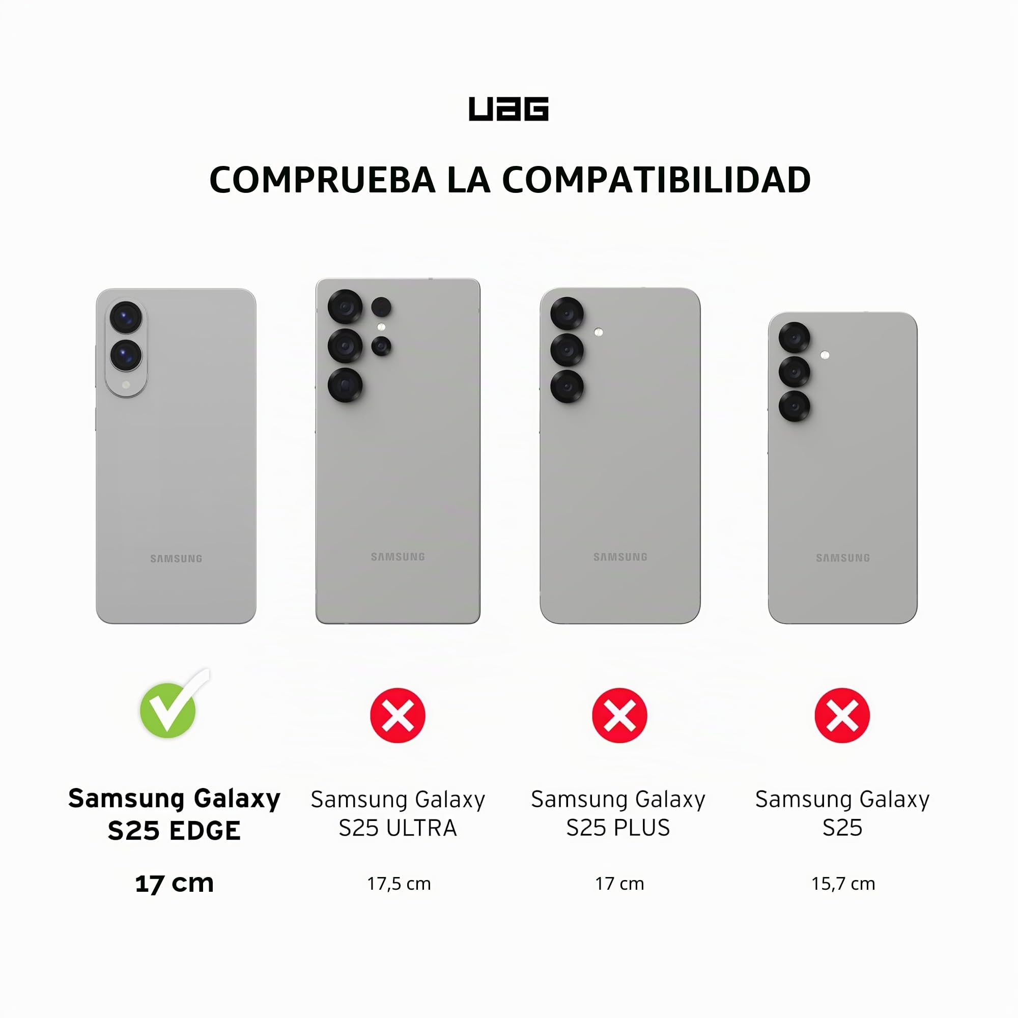 Urban Armor Gear Dot Case Samsung Galaxy S25 Edge Funda (Anillo magnético, Designed for Samsung Certificado, Carga inalámbrica Compatible) Cloud (Azul Transparente)