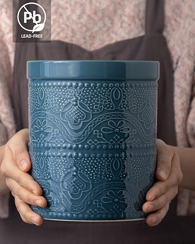 Miniatura 5 de Fun Elements - Soporte para utensilios de cocina, 7.2 pulgadas, recipiente para utensilios de cocina súper grande, pesado y estable, con encaje en