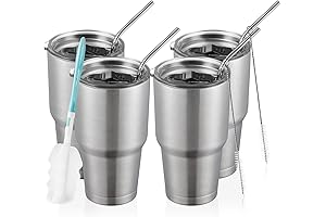 COMOOO 32 oz Stainless Steel Tumbler Bulk with Lid and Straw