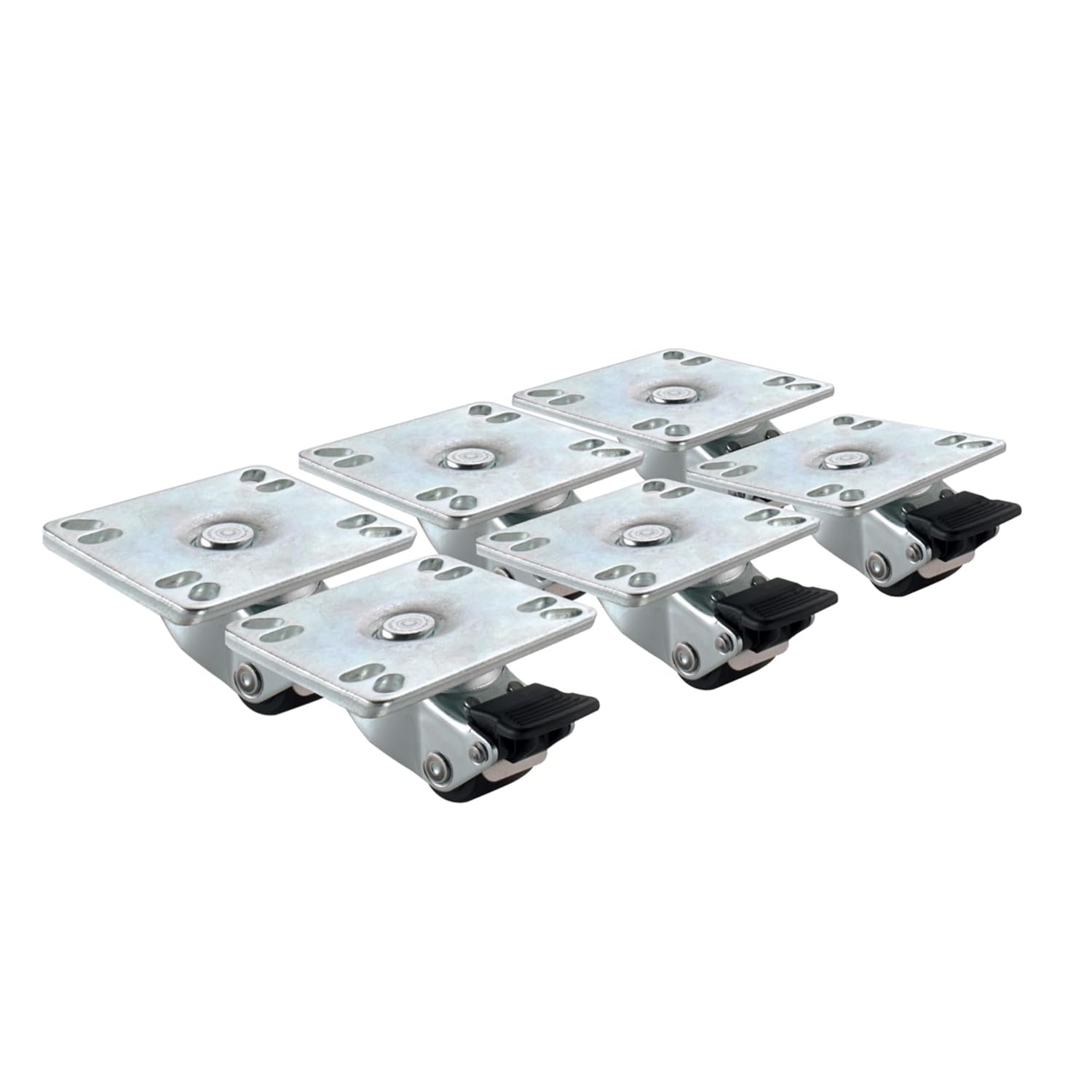 Krowne BC-131 Casters, 1" Ultra Low Profile with Brakes (Set of 6), Plate, Raises Unit 2"‌​‍​​‌‌‌‌‍​​‌‌‌‌‍​​‌‌​​‍​​‌‌‌‌‍​​‌​‌‌‍​​​‌‌‌‍​​‌‌​​‍​​‌​‌‌‍​​‌‌‌‌​‍​​​‌‌‌‍​​‌‌‌​​‍​​​‌‌​