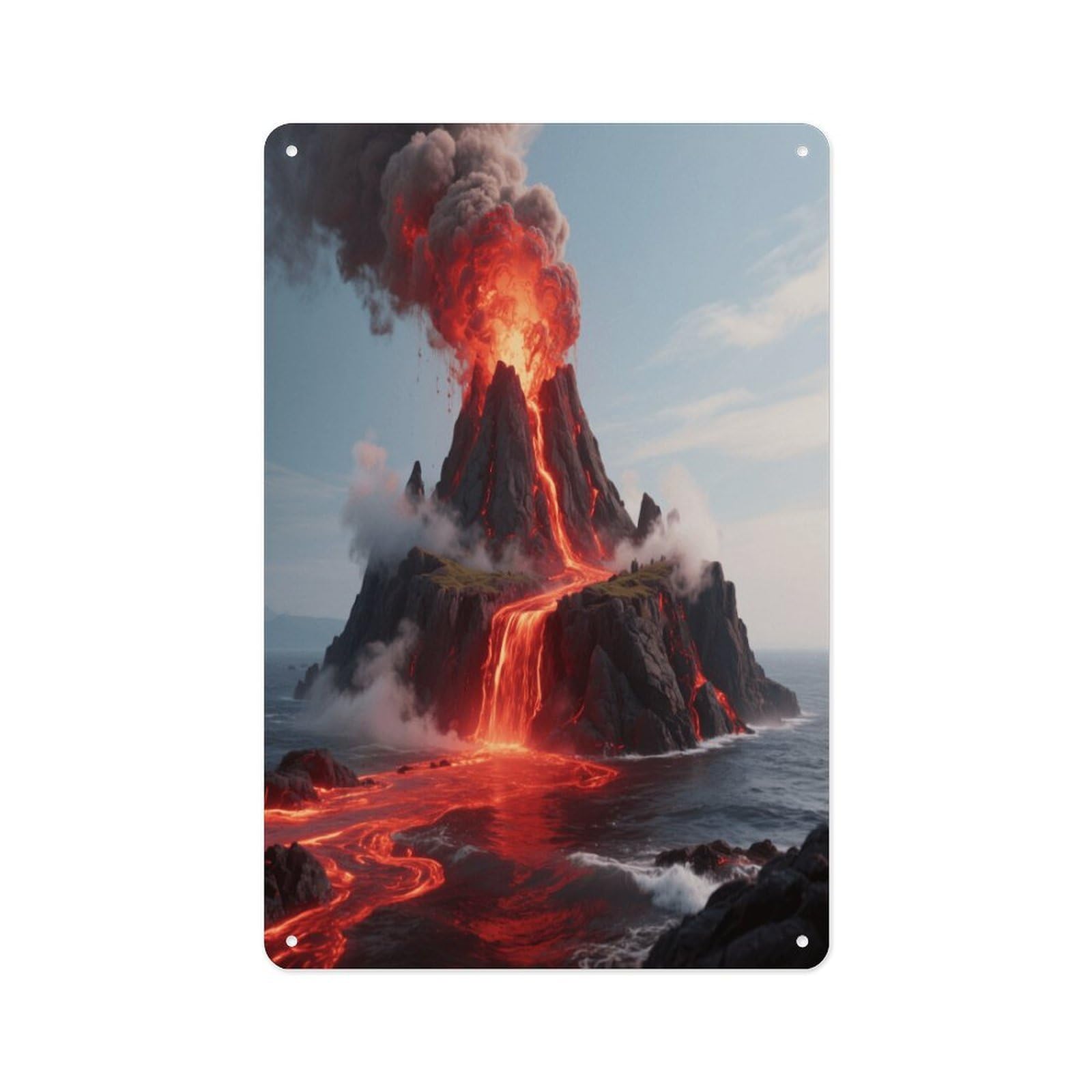 Fekiloot Style Hot Volcanic Island Wall Decor Metal Signs Tin Signs Poster
