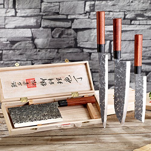 Foto von TokioKitchenWare Chinesisches Küchenbeil: Chinesisches Hackmesser, handgefertigt (China Hackmesser, Kochmesser, Wiegemesser)