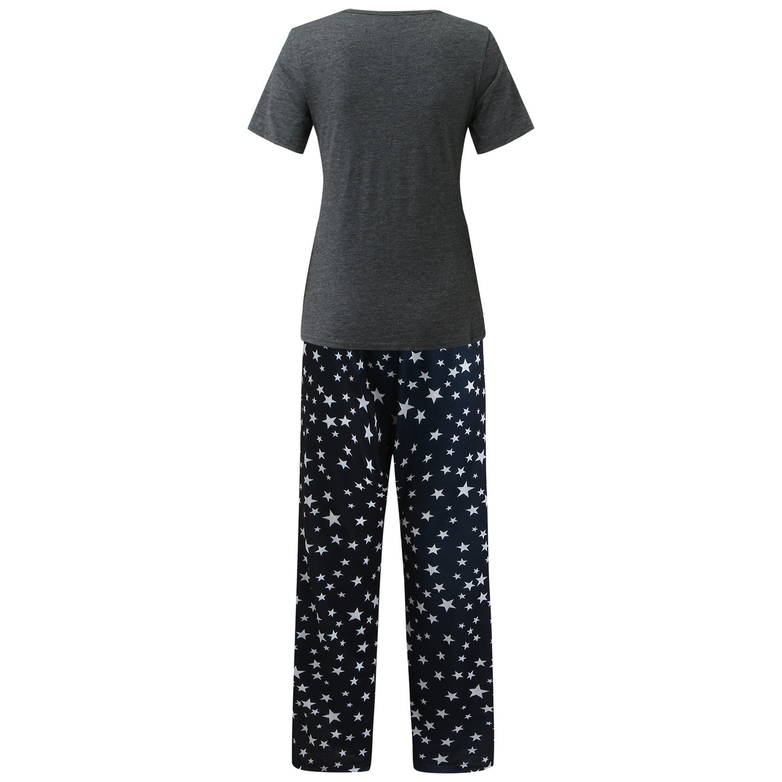 Schwangerschafts-Pyjama-Set, Nachtwäsche, Hose, Baby-Ärmel, T-Shirt, Stillen, Damen, Hemd, Umstandsschlaf, Nachtkleider, Frauen-Schlaf, grau, XL