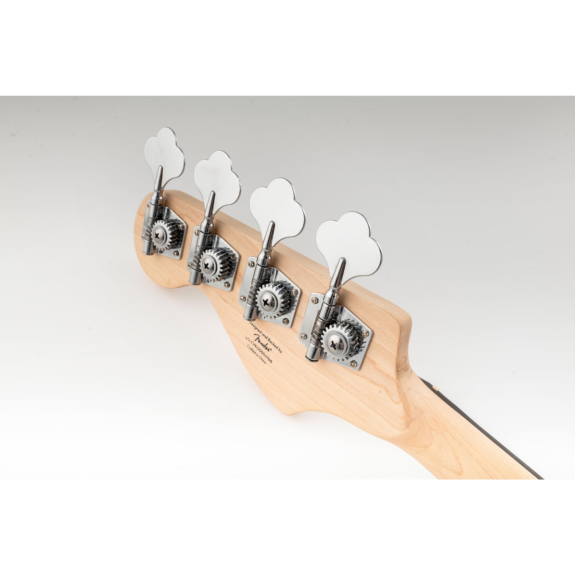 Musiclily Pro Mécanique Basse 4-en-ligne pour Fender Precision Bass et Jazz Bass, Chrome Bouton type éléphant