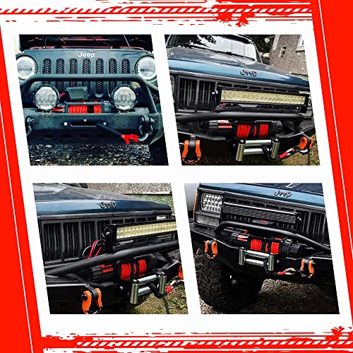 Tyt 10000 Lb Electric Winch Kits, 12V Winch With Red Synthetic Winch Rope, Waterproof Ip67 Winch For Jeep Truck Off-Road Towing Recovery, W/Wireless Remotes And Wired Handle #TOP5