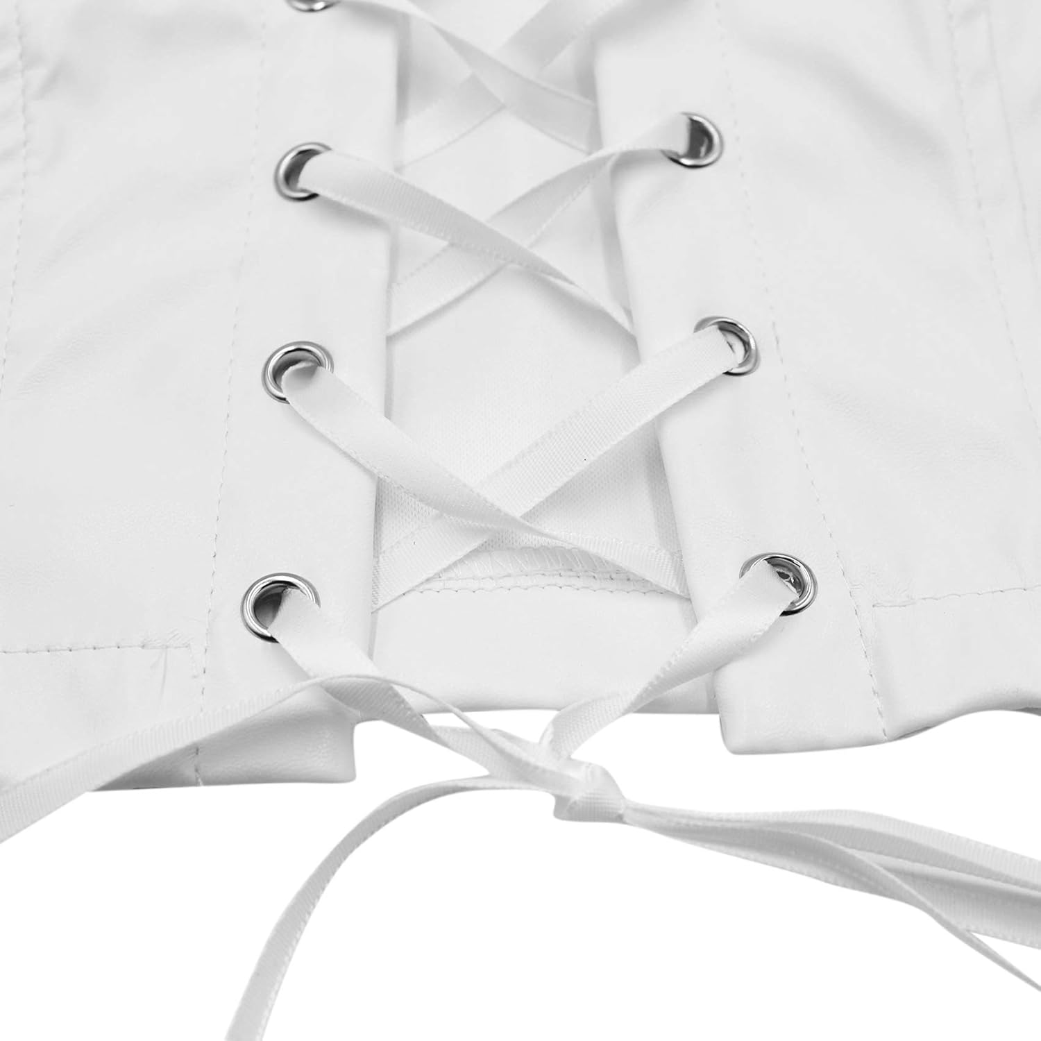 Women's Sexy PU Leather Halter Crop Tank Tops Lace Up Camisole Vest Bra for Club Party Festival Raves - Image 5