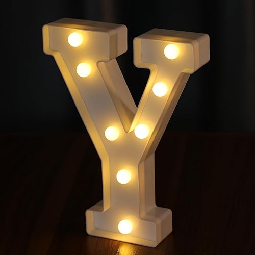 IFDGCTK Letras iluminadas, letras LED, 26 letras del alfabeto, letras iluminadas decorativas, letras iluminadas que funcionan con pilas para