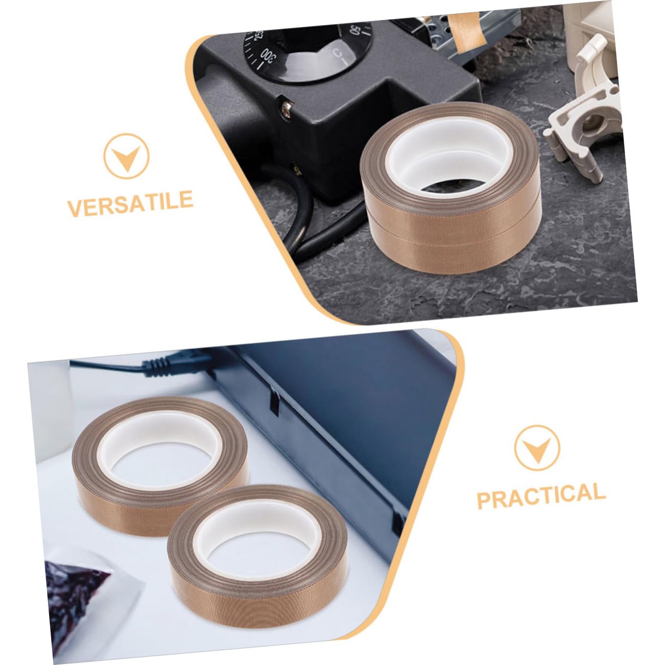 ULTECHNOVO 5rouleaux Ruban Ptfe Isolation Thermique Adhésif Pour Scellage Sous Vide Haute Résistance Et Performance Compatible Avec Scelleuses Manuelles Et Appareils Électriques
