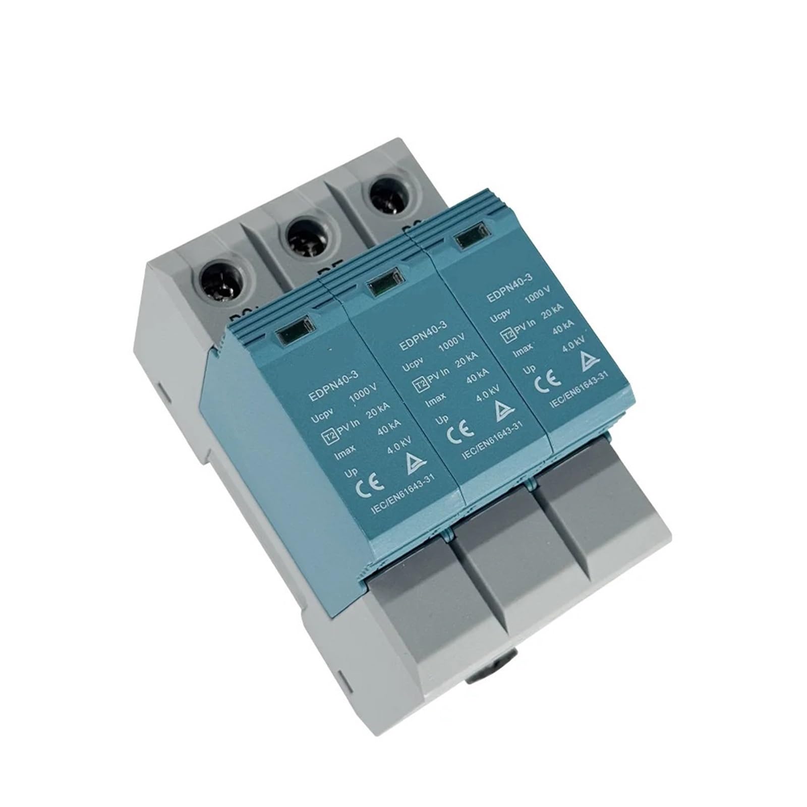 Osłona przeciwprzepięciowa 3P DC Solar SPD T2 na szynę DIN DC 1000 V 40KA ogranicznik (3P 1500 V)