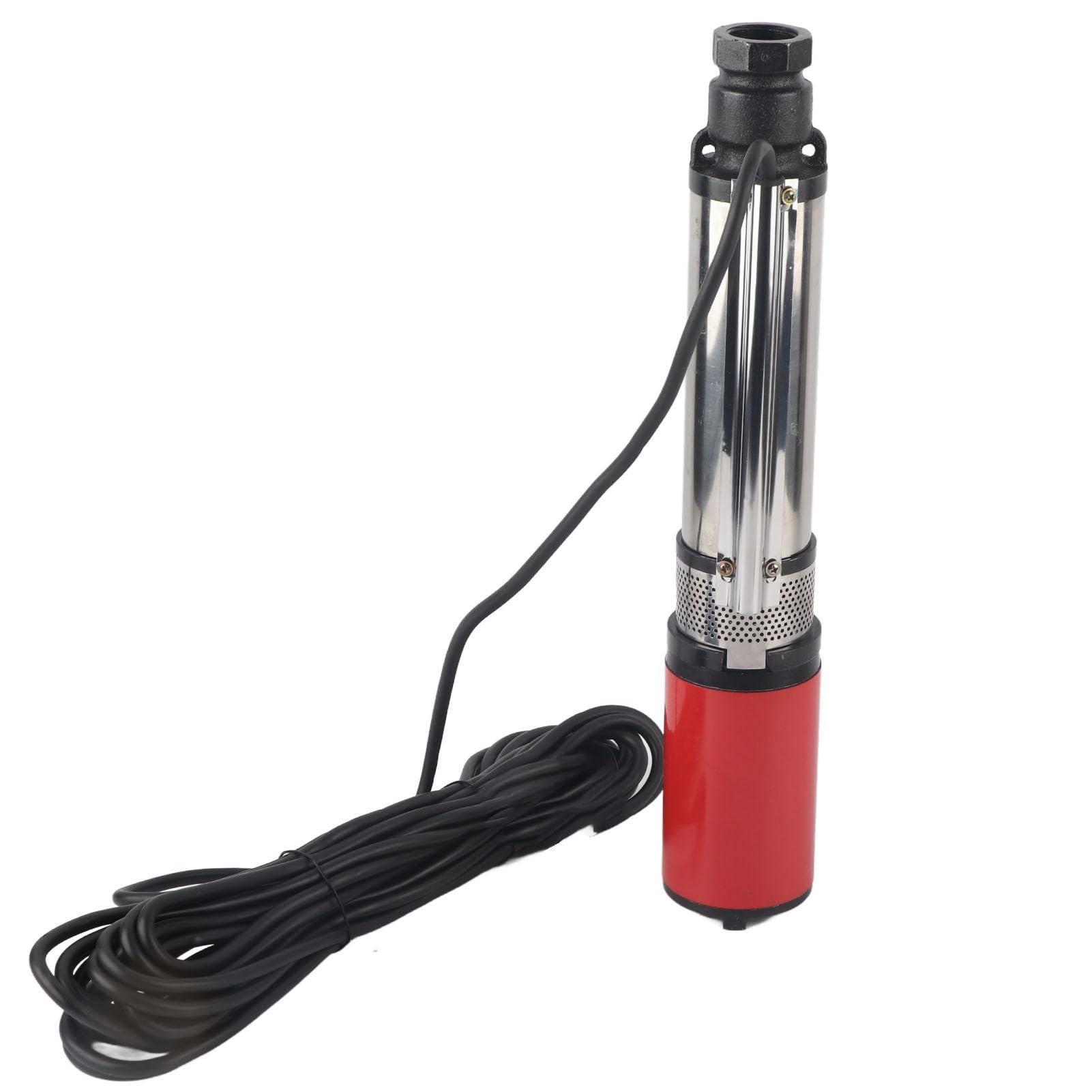 Jiawu Bomba de Pozo Profundo de CC Bomba de Agua Solar de 48 V Flujo Grande 5 M³/h Elevación Alta 55 M Motor de Núcleo de Latón de 1 Pulgada Impulsor Flotante Antiarena para Riego