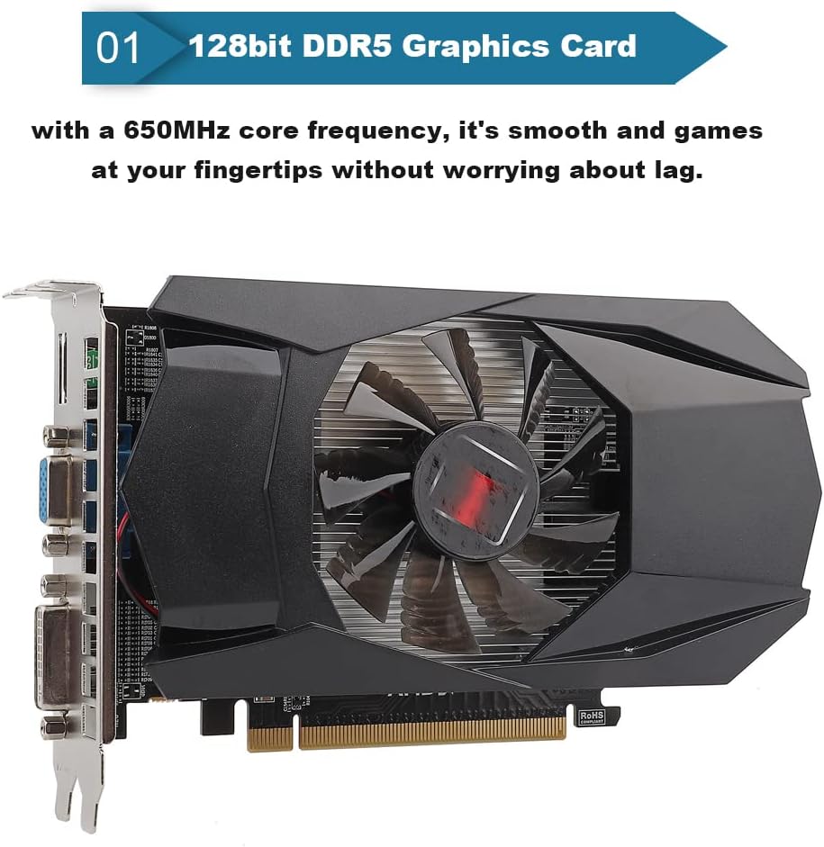 Schede grafiche video per giochi HD7670 da 1 GB, scheda video con display portatile, componenti per computer DDR5 a 128 bit a basso consumo Schede grafiche video per giochi HD7670 da 1 GB, scheda video con display portatile, componenti per computer DDR5 a 128 bit a basso consumo