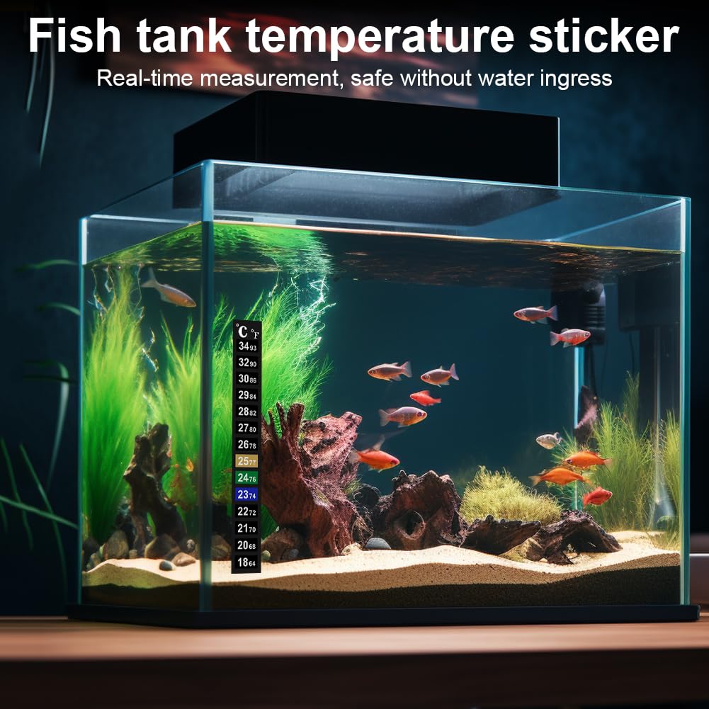 Flintronic Thermomètre d'Aquarium, Mini Thermomètre Aquarium Numérique, Affichage LED, Capteur de température haute précision, Convient aux aquariums d'eau douce et d'eau de mer