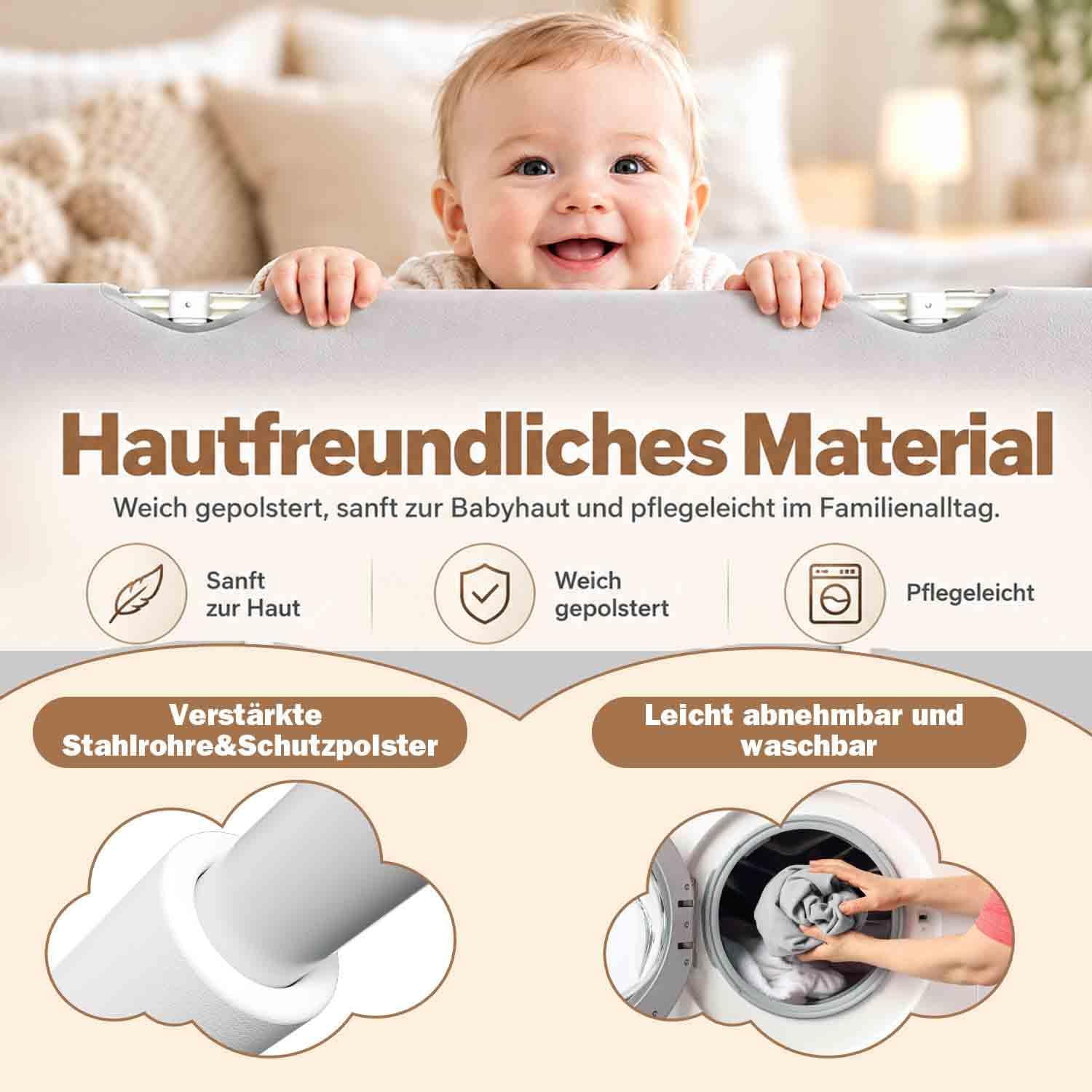 Barriera anticaduta per letto, 150 cm, per bambini, pieghevole da 0