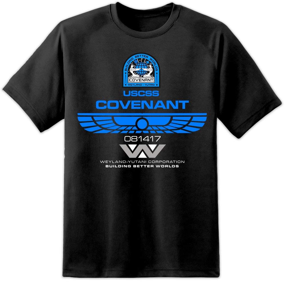 Digital Pharaoh Alien Covenant Crew T Shirt - Black Nostromo Prometheus Aliens Xenomorph (2XL)