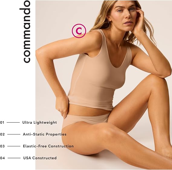 commando Whisper Weight Tank | Ultra-Lightweight Microfiber | Raw-Cut Edges | Breathable & Soft Layering Essential