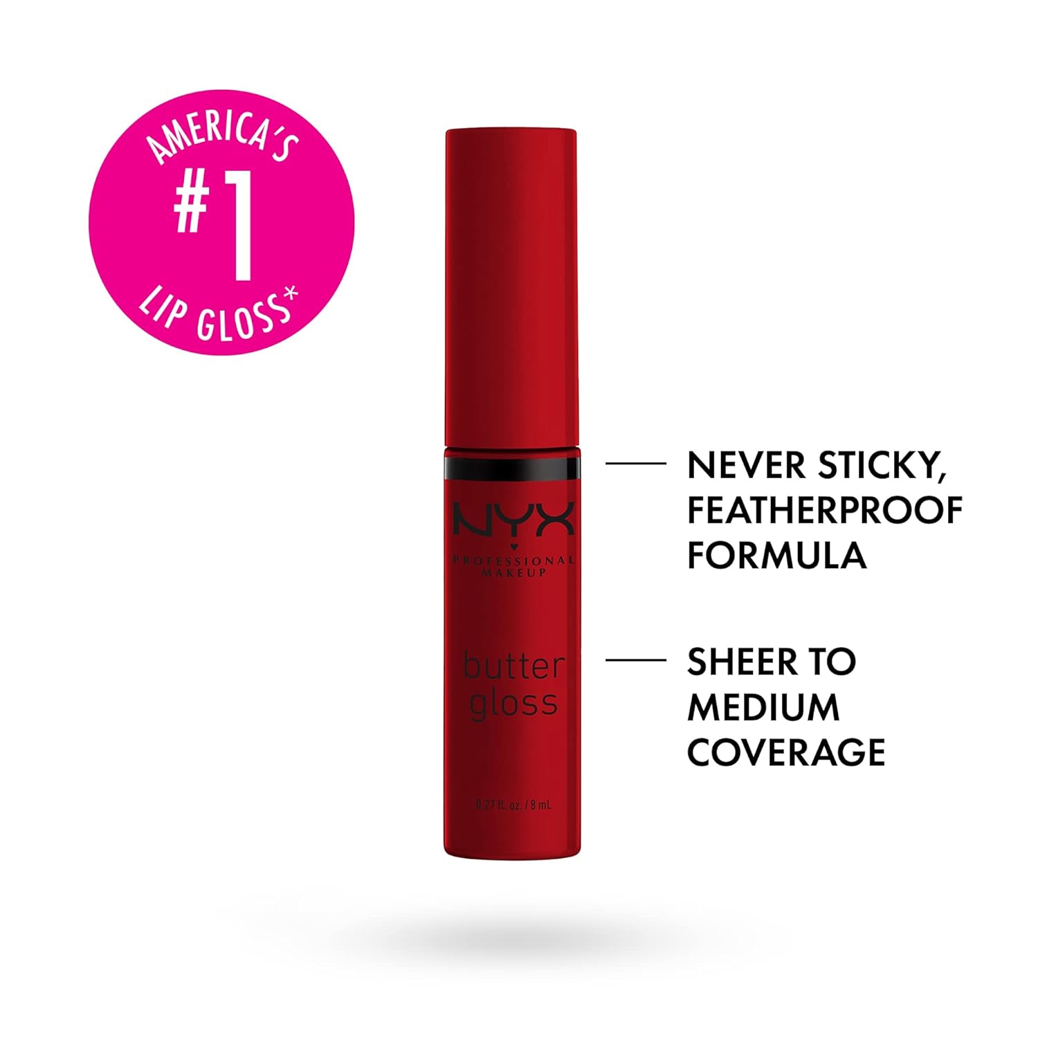 NYX PROFESSIONAL MAKEUP Butter Gloss, Non-Sticky Lip Gloss - Rocky Road (Wine) : Clothing, Shoes & Jewelry