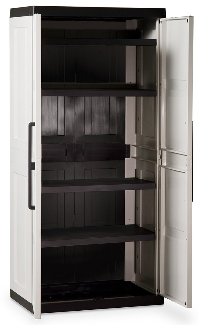 TOOMAX 188 x 90 x 54 cm Comfort Line bardzo duża jednostka do przechowywania z 2 drzwiami/4 regulowanymi półkami - szary/czarny