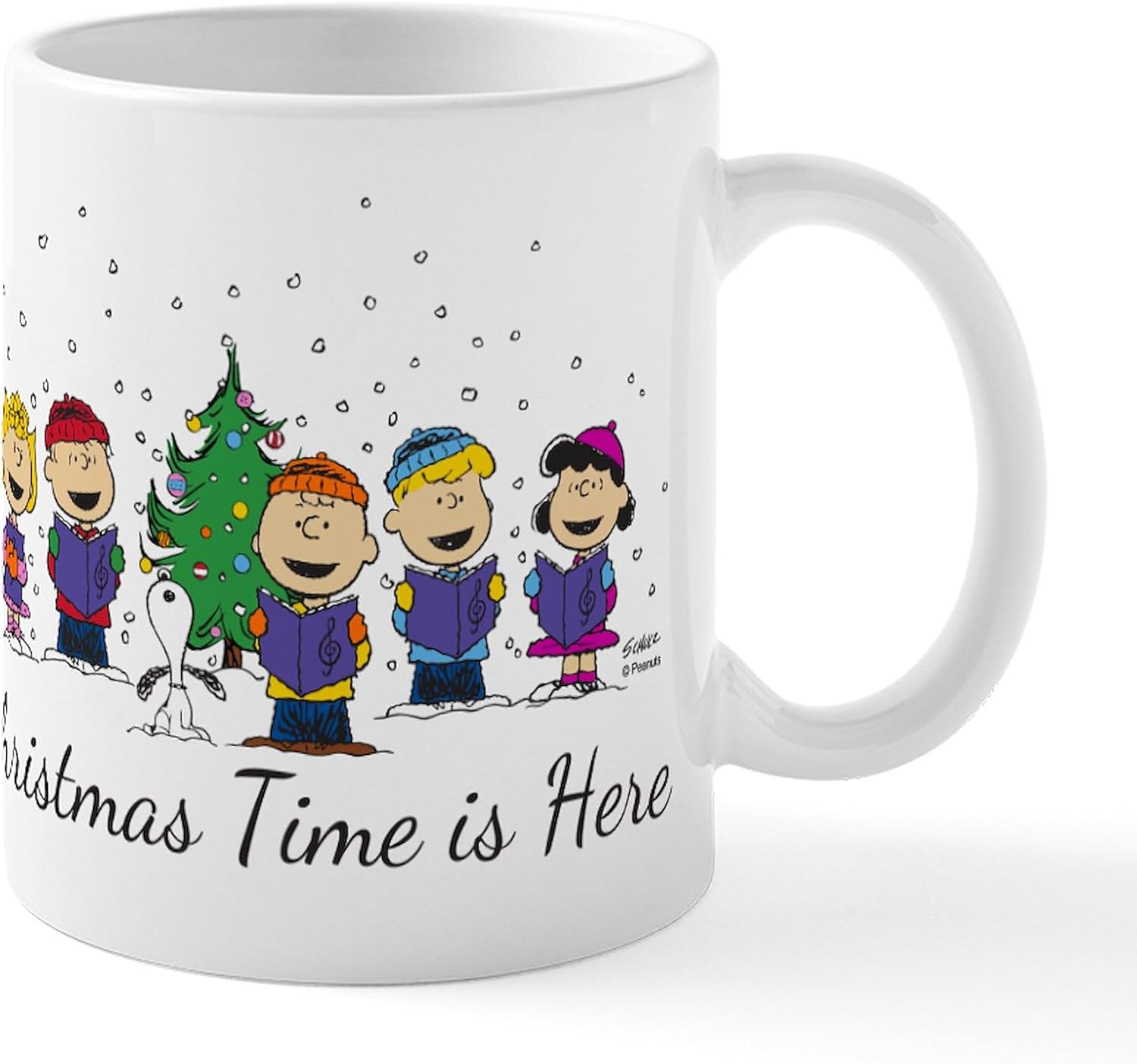 CafePress Peanuts Christmas Time Is Ceramic Mug 11 oz (325 ml) Ceramic Coffee Mug