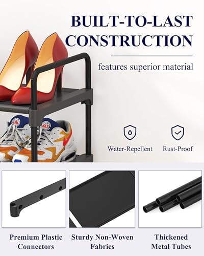 image for Kitsure Shoe Rack for Closet, Sturdy Shoe Storage for Entryway, Space-
