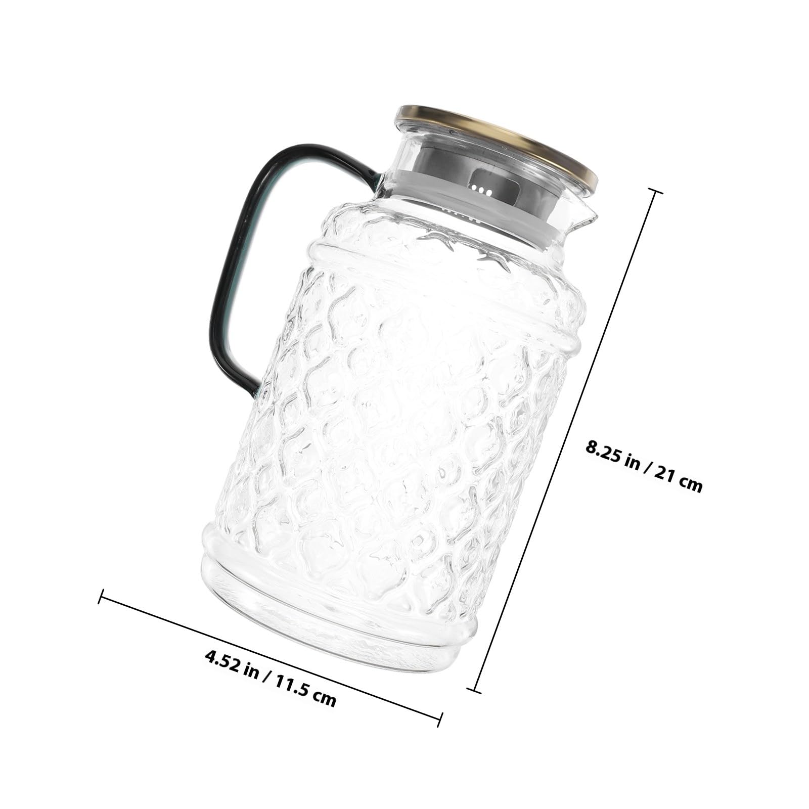 BESPORTBLE Jarra de Vidrio con Tapa y Asa Grande Capacidad 1.7 Litros Diseño Antigoteo para Agua Fría Jarra de Té para Nevera para Uso Doméstico y Fiestas