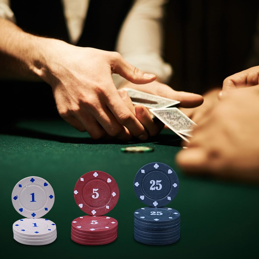 Cartes à Jouer 200 pièces Ensemble de Poker et Blackjack avec Étui en Fer Portable