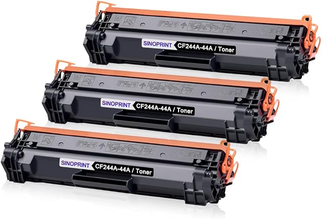 SINOPRINT Compatible for HP CF244A 44A Toner Cartridge with Chip for HP LaserJet Pro M15w M15a MFP M28w M28a, HP LaserJet Pro M16w M16a MFP M29w M29a M28 M15 M29 M16 Printer (Black, 3-Pack)