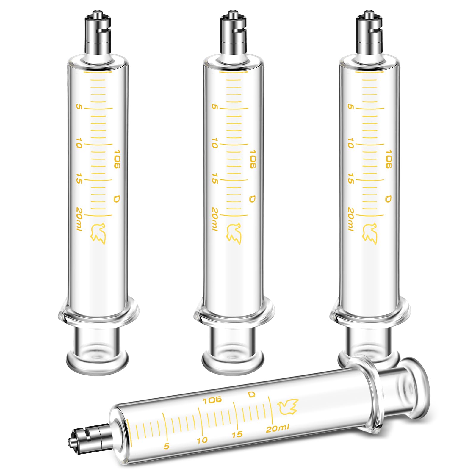 TrelaCo 8 Pack 20 ml Reusable Glass Syringe with No Needle — Amazon image 8