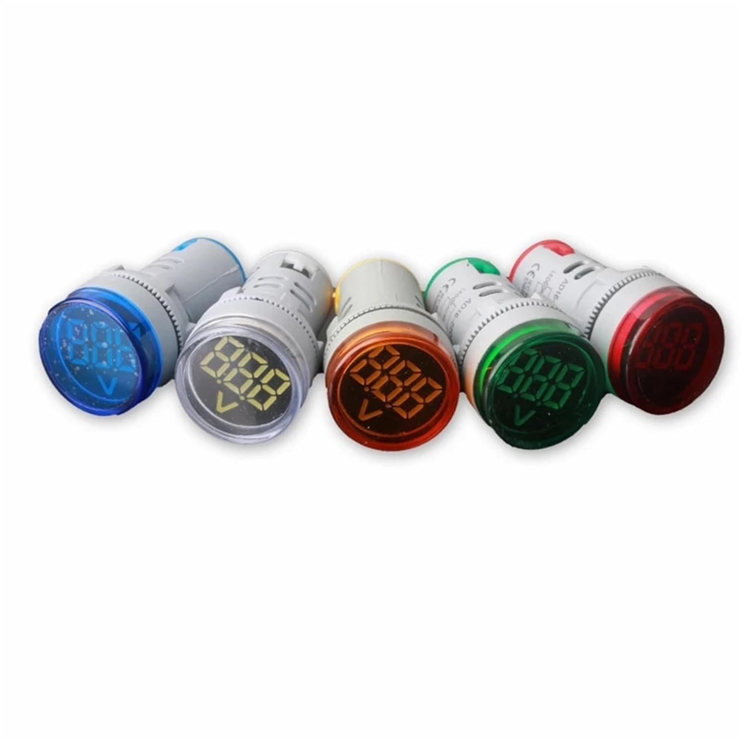 1pc AC12-500V LED Digital Voltmeter Display Gauge Voltage 22mm Volt Meters Indicator Signal Lamp Car Lights Tester(White)