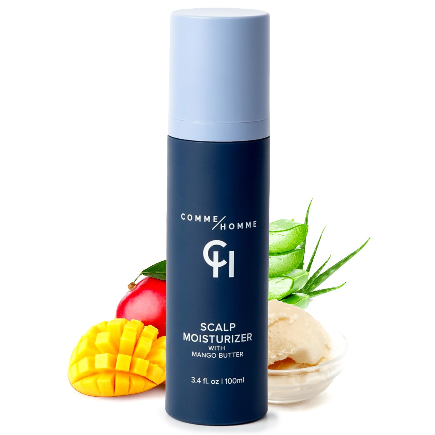 Comme Homme Soothing Scalp Moisturizer for Bald Men | Hydrates, Softens & Slows Regrowth with Aloe, Mango Butter & Capislow | Anti-Itch, Non-Greasy