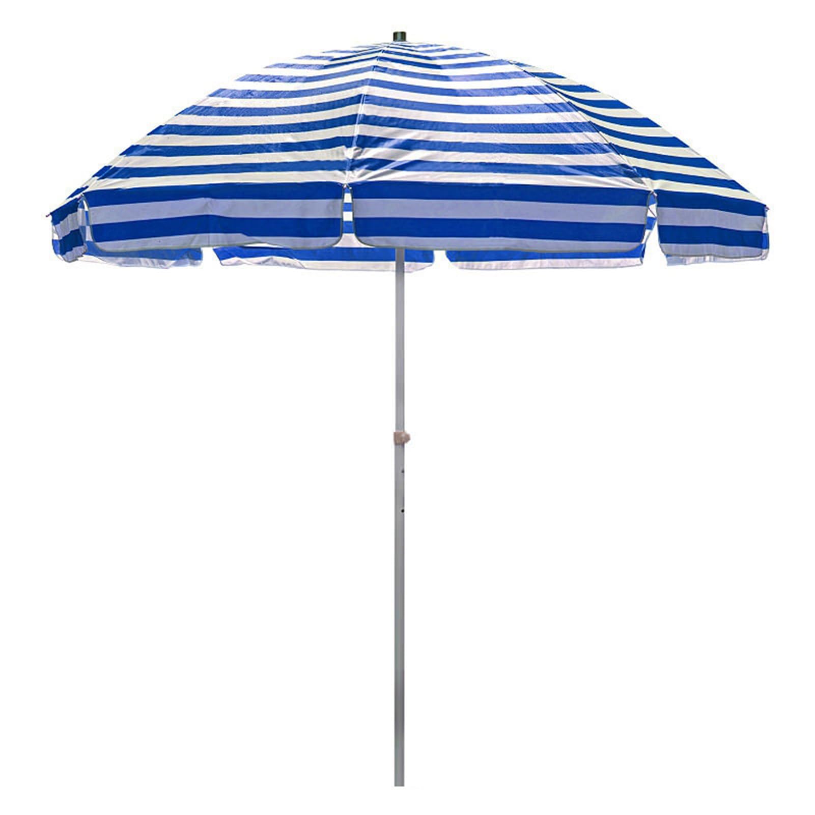 Ombrellone da esterno a righe per patio, giardino, spiaggia, con 8 stecche, altezza regolabile, ideale per pesca, mercato, picnic (verde)