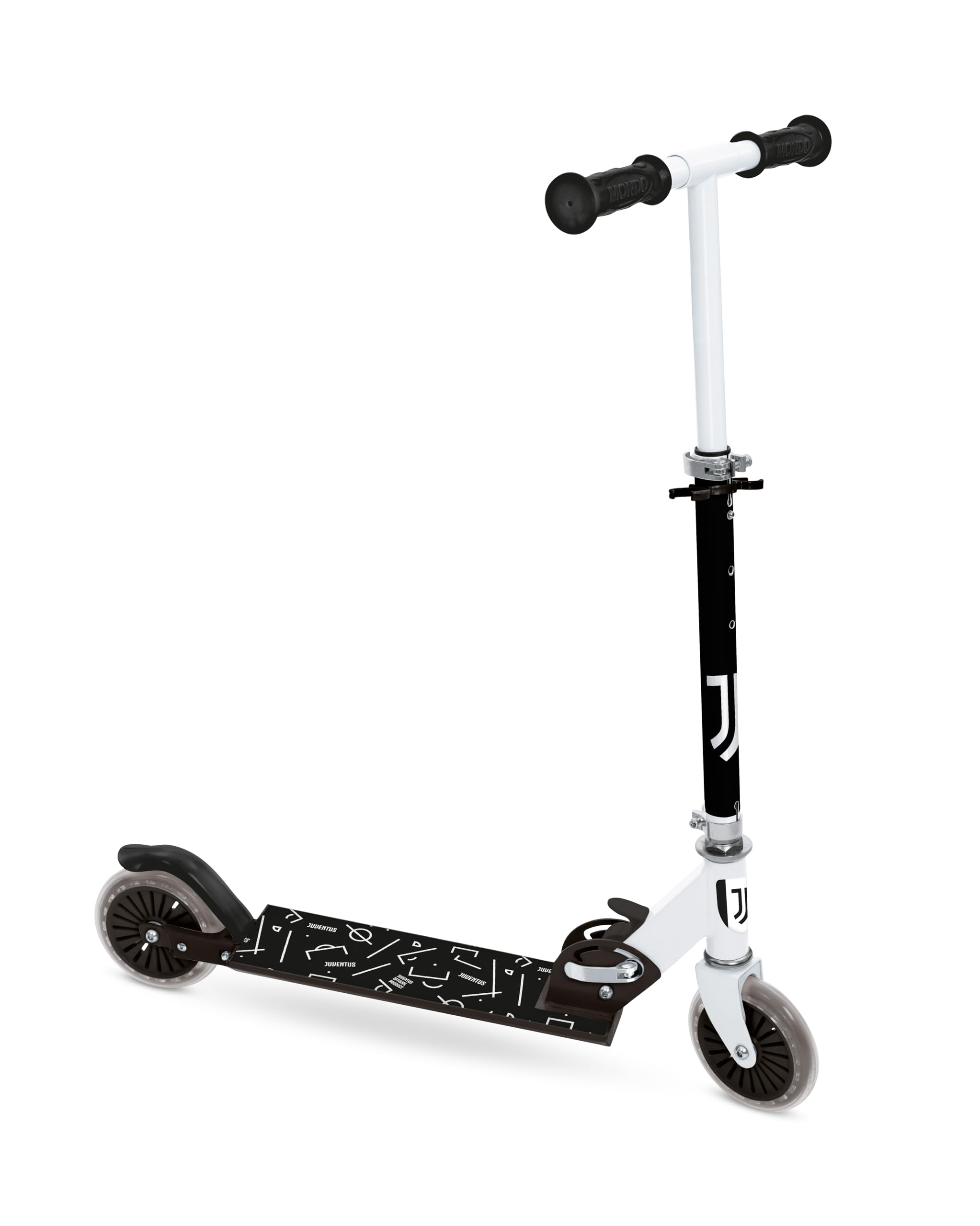 Mondo Toys - F.C. JUVENTUS ALU SCOOTER Monopattino 2 ruote pieghevole in alluminio con pedana extra grip e manubrio regolabile per bambini - 28761