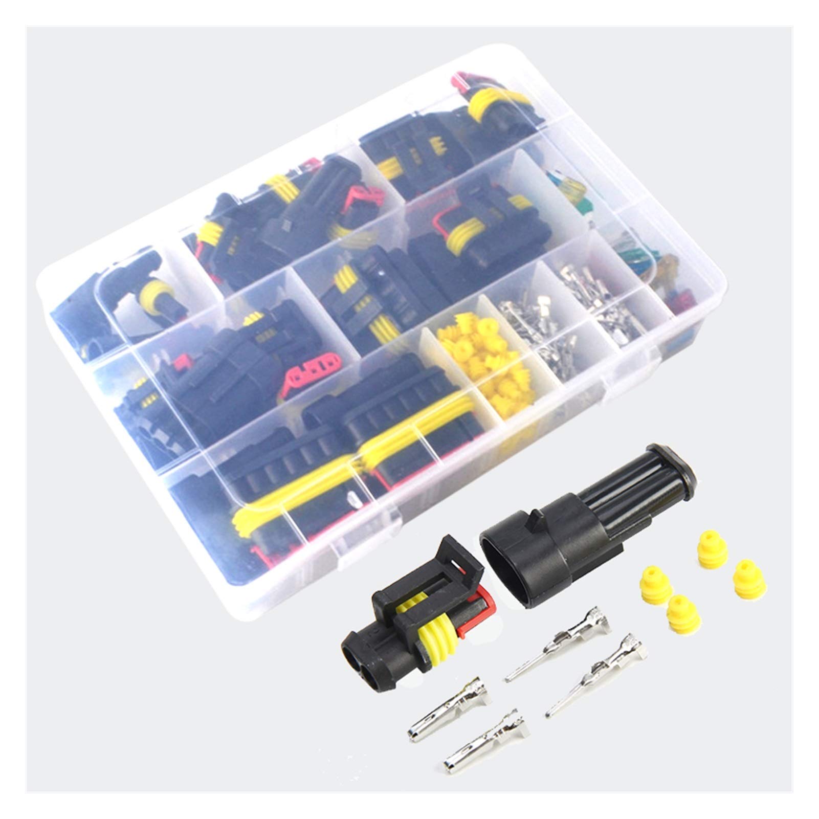 216 unids/Caja Conector de Cable automotriz Impermeable 1-6P con Fusible Equipo eléctrico Hembra Macho AMP Super Seal