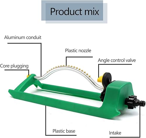 Miniatura 2 de HUAWA Aspersor de jardín rociador oscilante para césped manguera de riego de jardín flujo de agua con conector distancia de pulverización de 26 a 50
