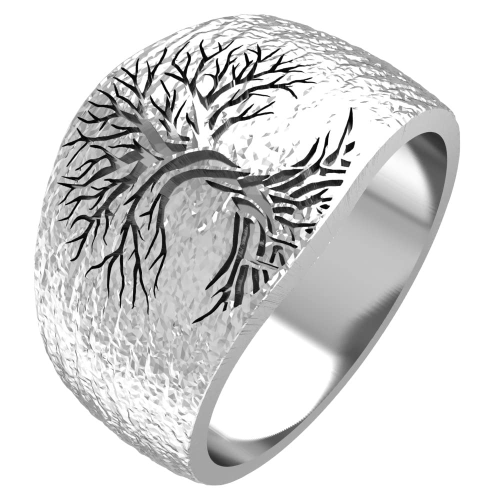 925 Sterling Silver Tree of Life Ring Boho Biker Jewelry (13)