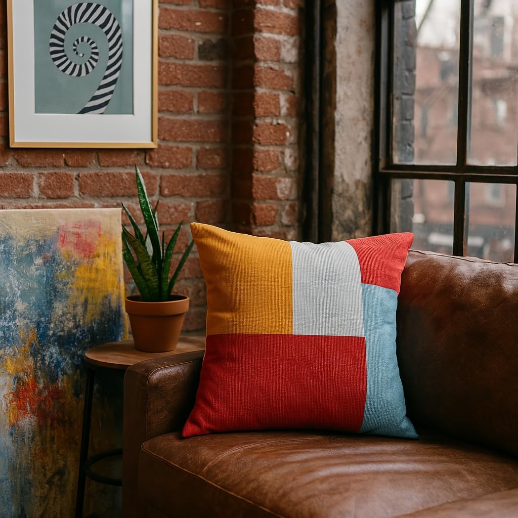 ( similar) Brooklyn-Red Decorative Throw Pillow Cover 20x20, Cotton Dobby, Made in Korea