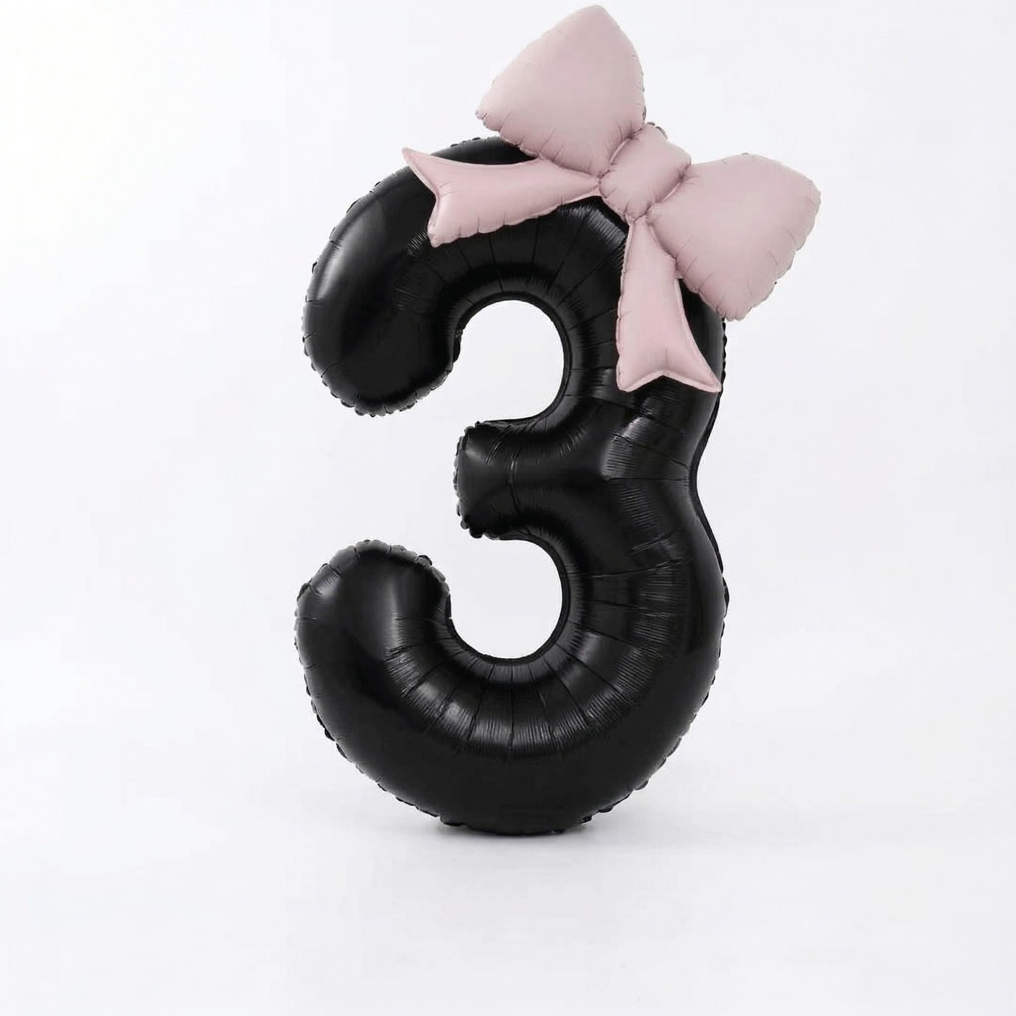Black Number 3 Balloon 40 Inch, Large Foil Helium Number Balloon for Birthday Party Decorations, Girls Celebration