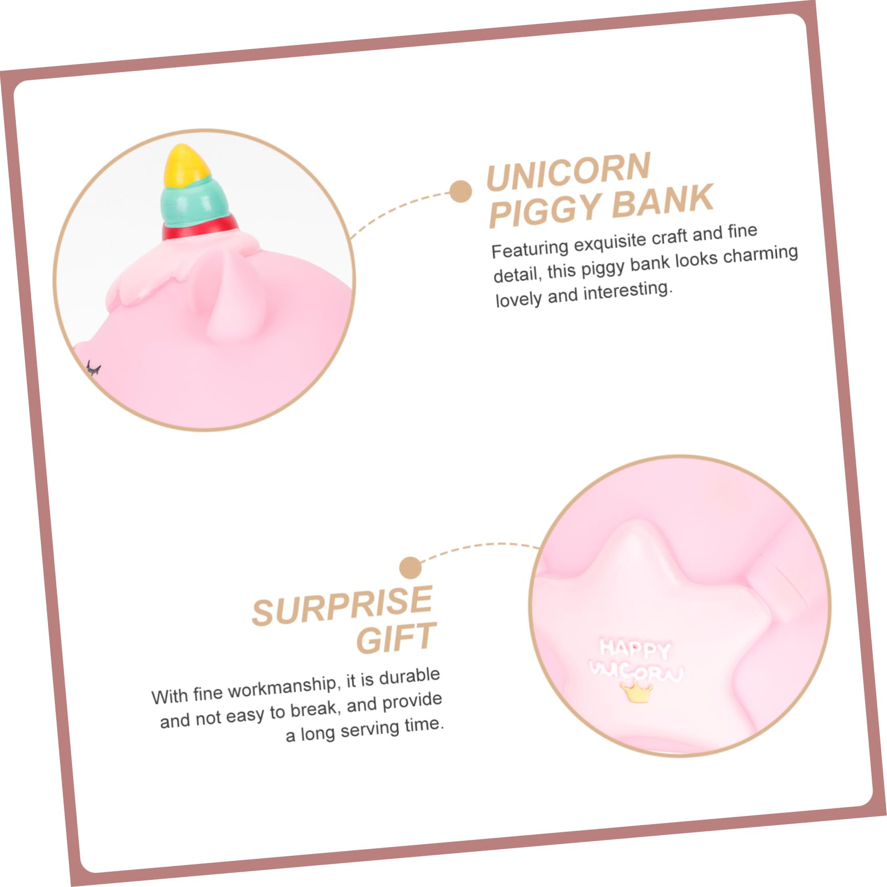 Hohopeti Salvadanaio Unicorno Rosa Per Bambine - Regalo Creativo In Resina Per Insegnare Il Risparmio - Decorazione Da Scrivania