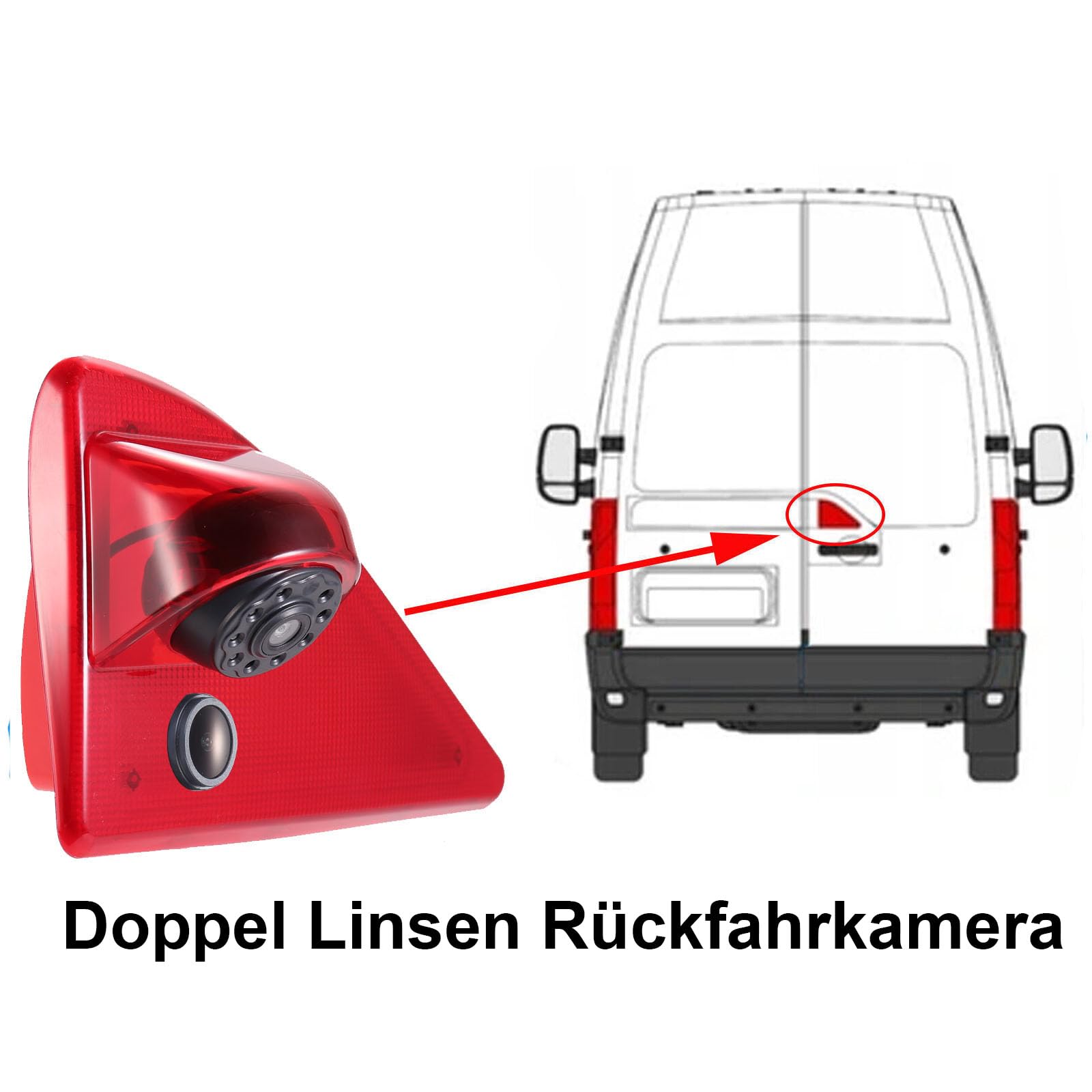 Caméra de recul double étanche à l'eau avec vision nocturne pour Nissan NV400 X62 X62B/Opel Vauxhall Movano MK2 MK3/Renault Master III JV FV + Rétroviseur de remplacement de 7 pouces
