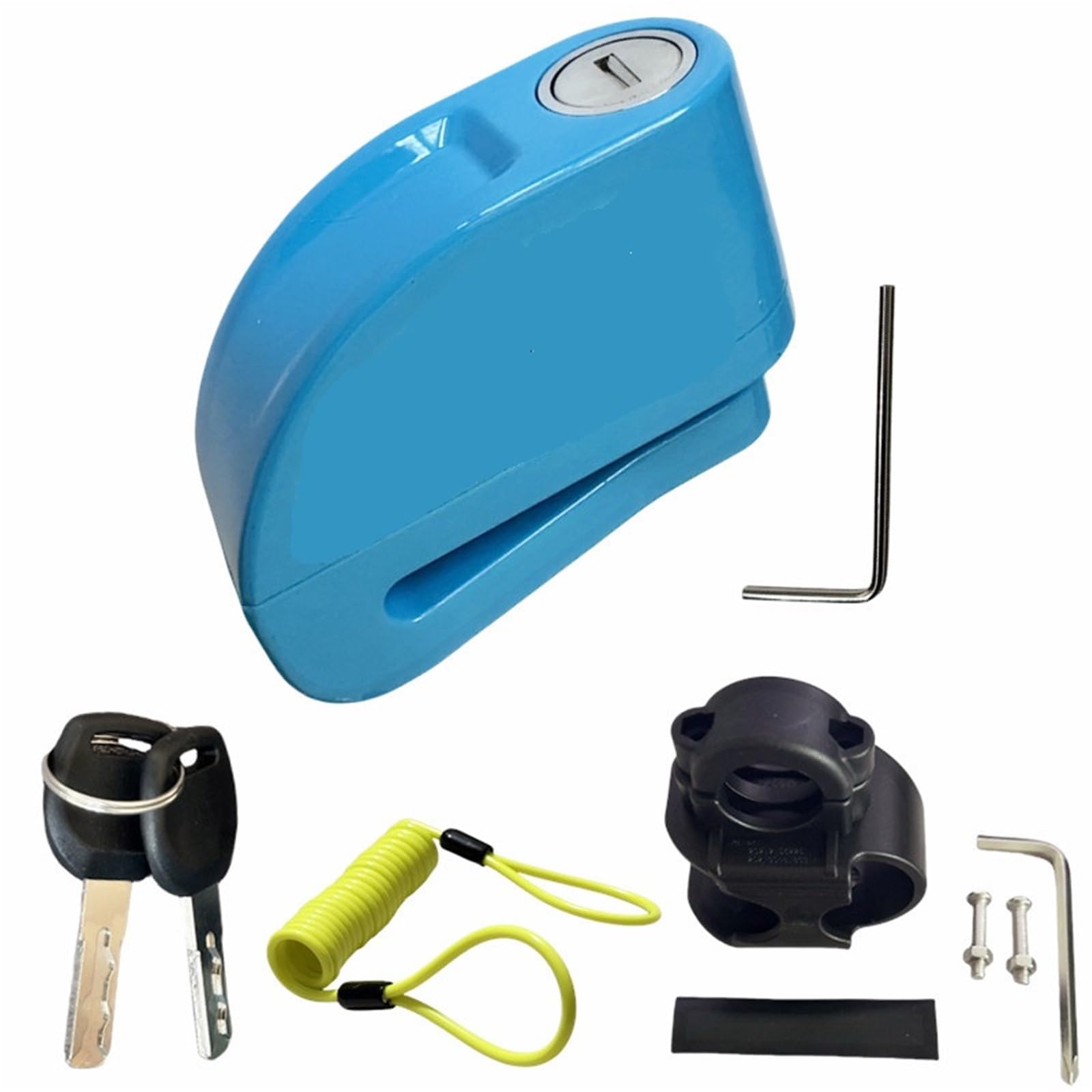 Blocco Acceleratore Allarme bicicletta moto Blocco disco Sicurezza antifurto Corda promemoria impermeabile in lega di alluminio + staffa 6 colori | Blue 8300-1