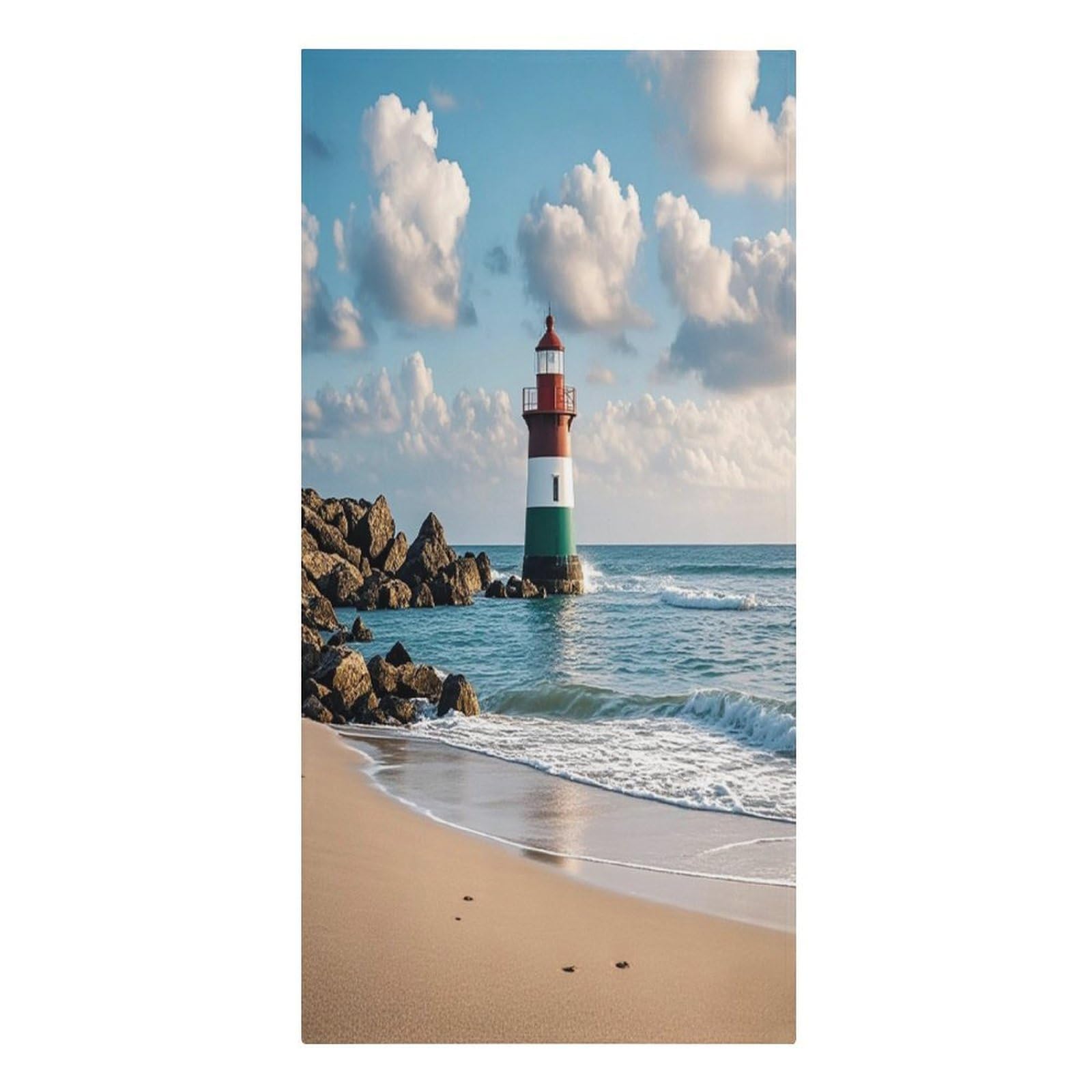 FekiLoot Sea Lighthouse Sandbeach Beach Towel Sand Free Quick Dry Travel Towels Extra Large Big Pool Swim Towels Soft Absorbent Beach Blanket for Vacation Essentials Adult Gift 30" X 61"