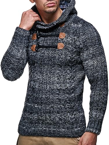 Leif Nelson Men’s Knitted Pullover | Long-sleeved slim fit hoodie | Basic winter hoodie-sweater for Men2