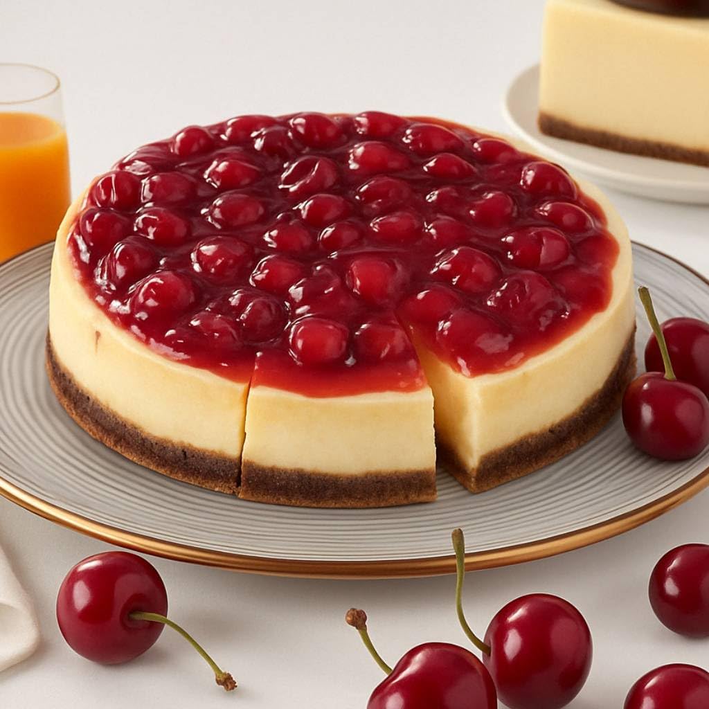 Andy Anand Sugar Free Cherry Cheesecake 9" | You Won't Believe It's Diabetic Friendly | Authentic Recipe, Made with Fresh California Cream Cheese, No Preservatives or Chemicals (3.4 lb)