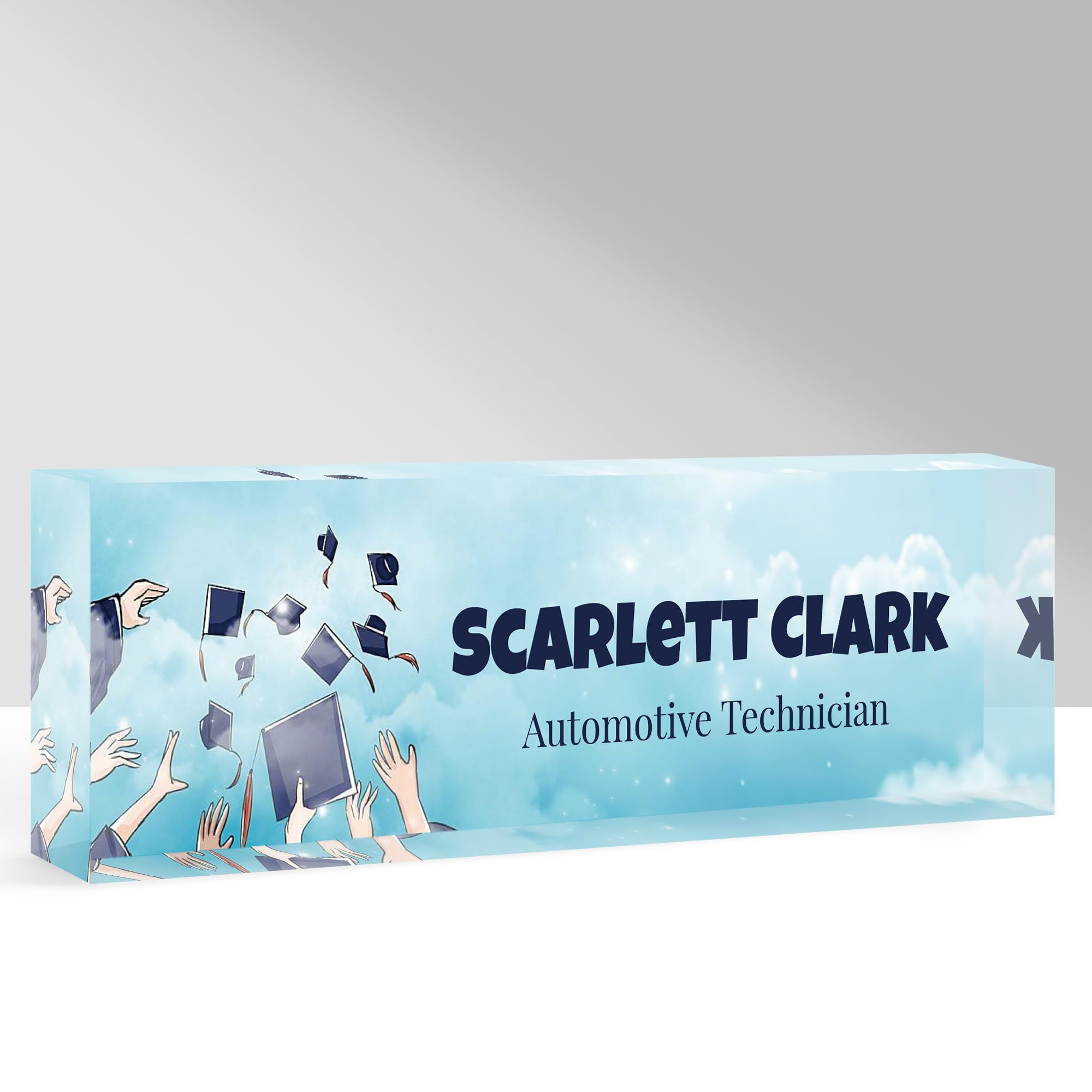 GifXify Custom Name Plate for Desk, Personalized Acrylic Office Name Sign with Name & Title, Elegant Desk Decor for Women Men, Employee Appreciation Gift (Class)